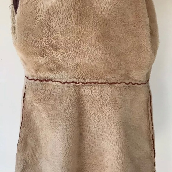 VTG Suede Leather Orange Fur Sherpa Belted Penny Lane jacket - Picture 7 of 13